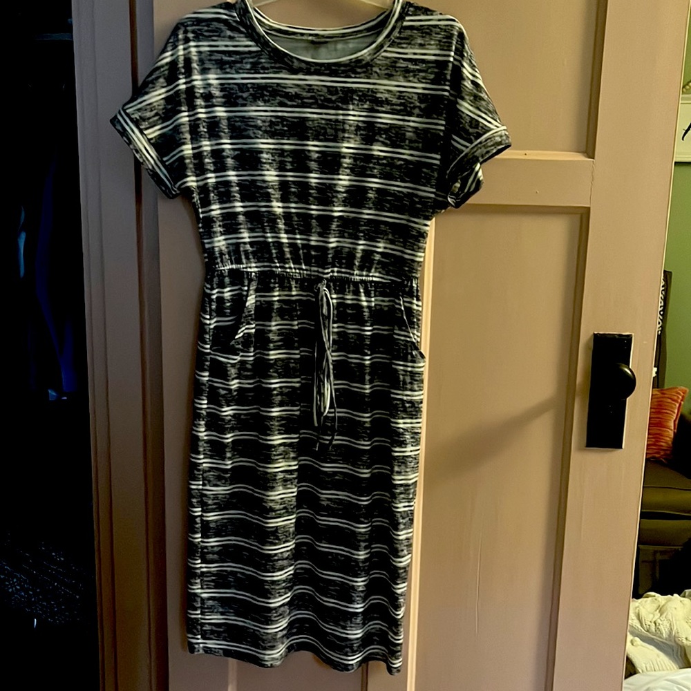 This is from shein. It’s soft material it’s blue with white stripes.